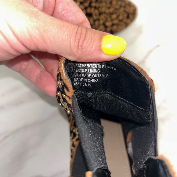 Kurt Geiger Boots UK 5 leopard print block heel ankle high gold tone detail - Picture 4 of 7